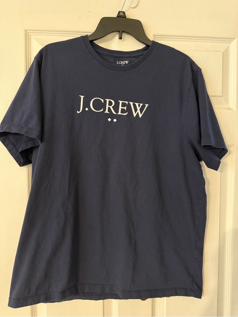 J. Crew Navy Short Sleeve Crewneck Tee with White Logo